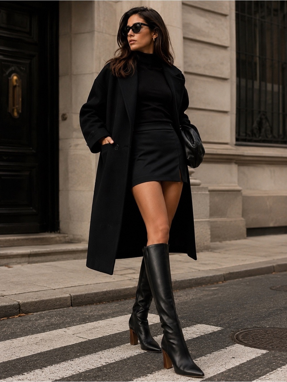 Chinese Laundry Black Pointed Toe Knee High Boots Size 8.5